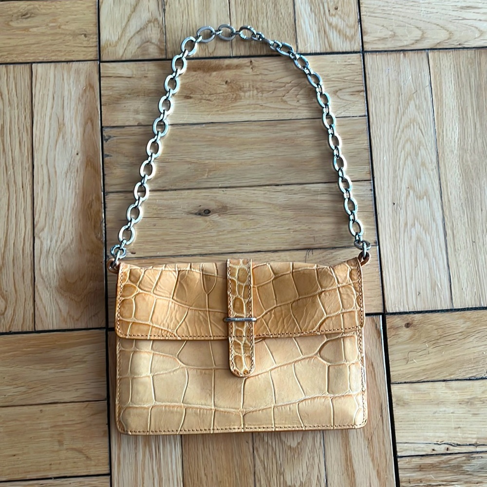 Furla Mini Evening Bag Purse Croc Chain